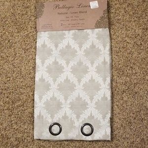 Bellagio Linen Accents Set Of Two Linen Silver Curtain Panels